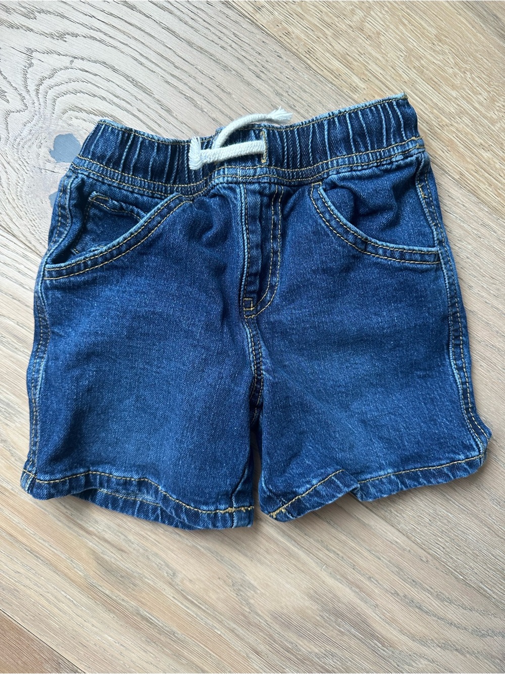Cat & Jack Shorts with Drawstring Navy Blue Denim 4T